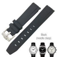 ราคา 19mm 20mm 21mm rubber silicone watch band Fit for Tissot 1853 le locle T006 seastar T120 Omega strap seamaster butterfly buckle (19706002782)