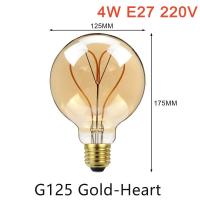 ราคา หลอดแก้วสีเหลืองอำพันสีเหลืองอำพันหรี่แสงได้4W หลอดเอดิสัน E27โบราณไส้หลอดไฟ G125ตัวอักษรที่สร้างสรรค์หลอดไฟตกแต่ง (18043814314)