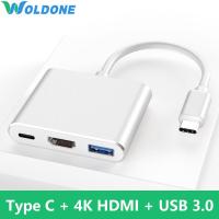 ราคา Woldone ประเภท C อะแดปเตอร์ USB C 4K สาย HDMI PD ได้เร็วขึ้นชาร์จ USB USB 3 0สำหรับเอซุสเอเซอร์ HP Macbook Pro 13 15 16นิ้วเรตินา Air 2020 (8165710505)
