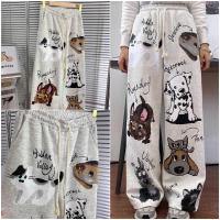 ราคา กางเกงขายาว กางเกงวอร์ม สกรีนลายการ์ตูน ฟรีไซส์ ผ้าไม่หนา ทรงสวย ใส่สบาย กางเกงพิมพ์ลายน้องหมา กางเกงลายทาง กางเกงแฟชั่นผู้หญิง Champza Shop (22052041410)
