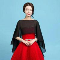 ราคา ชุดผ้าคลุมไหล่เจ้าสาวผ้าชีฟองด้านหน้าสั้นหลังยาวสีดำสีขาวสีแดงชุดปาร์ตี้ตอนเย็น (19847360129)