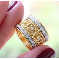 ราคา Fashion Creative Gold Plated Inlay Cubic Zircon Rings For Women Men Shiny Crystal CZ Rhinestone Wedding Band Ring Jewelry (18495173766)