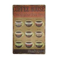 ราคา ป้ายสังกะสวินเทจ Coffee House Enjoy your free time Coffee Menus ขนาด 20x30 ซม (100190251)