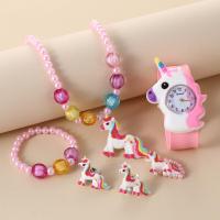ราคา Childrens watch jewelry set Cartoon butterfly Watch Necklace bracelet Earring set (21148408609)
