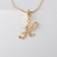 ราคา สร้อยคอจี้ตัวอักษรเพชรสังเคราะห์สีทอง17ไมล์18K ประดับตัวอักษร A Z 787N (20682489697)