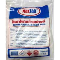 ราคา โซดาไฟเกล็ดอย่างดีCaustic Soda Flakes ตราMAXZAA น้ำหนักถุงละ 1กิโลเต็ม แถมถุง1คู่ แก้ปัญหาส้วมตัน ท่อตัน ขจัดสิ่งอุดตัน (19666996387)