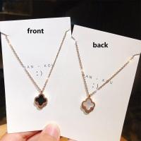 ราคา สี่ใบ Choker ไทเทเนียมเหล็กสองด้านสร้อยคอสไตล์เกาหลีสร้อยคอผู้หญิงเครื่องประดับ (15762531232)
