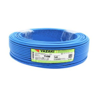 ราคา YAZAKI สายไฟ THW ตัดแบ่งขาย รุ่น 60227 IEC01 THW ขนาด 1x6 Sq mm สีเหลือง สีฟ้า (21405052462)