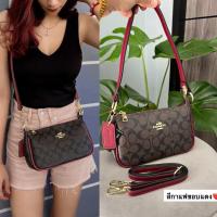 ราคา bag Original 2023 new high quality PU waterproof fashion womens shoulder bag zipper sling bag Anti theft high end tote bag กระเป๋าโค้ช โค้ชพอช P 835 (22035856020)