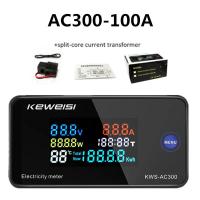ราคา KWS AC300 โวลต์มิเตอร์แอมป์มิเตอร์ KWS พลังงาน AC 50 300V LED AC Wattmeter มิเตอร์ไฟฟ้า (21994418271)