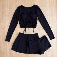 ราคา swimsuit ชุดว่าย ชุดว่ายน้ํา ทูพีช กระโปรง แขนยาวเซ็กซี่ ผ้าดี 0207 (21500543663)