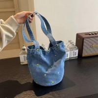 ราคา กระเป๋าถังผ้าใบความจุขนาดใหญ่ กระเป๋าสะพายผ้ายีนส์ปัก กระเป๋าโท้ทอเนกประสงค์ (21916584483)