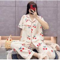 ราคา ชุดนอนผู้หญิง ผ้าฝ้าย สวมใส่สบาย แขนสั้น กางเกงขายาว ผ้าฝ้าย (21826690307)