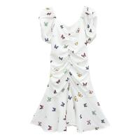 ราคา ชุดเดรสฤดูร้อนผ้าชีฟอง คอวี แขนพอง แขนสั้น ทรงเอ มินิ เหนือเข่า สไตล์เกาหลี ลายดอก ลายผีเสื้อ ใส่สบายไม่ร้อน งานป้าย (21649018746)