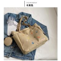 ราคา แถมกระเป๋าใบเล็ก 4สี ส่งจากไทย ใบใหญ่ ผ้าแคนวาสผ้าหนา กระเป๋าผ้าสะพายไหล่ กระเป๋าถือ (21887978889)