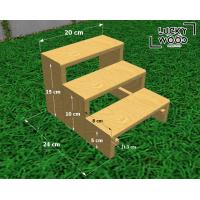 ราคา ชั้นไม้วางของ แบบ 3ขั้นบันได หน้ากว้าง 8cm ไม้สนนอก (22092137791)