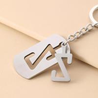 ราคา BAC พวงกุญแจตัวอักษรเหล็กสเตนเลส DIY A Z 26ตัวอักษรสองชั้นสร้อยคอตัวอักษรผู้หญิงของขวัญคู่พวงกุญแจรถเครื่องประดับ (21047362093)