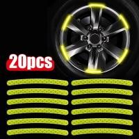 ราคา 20ชิ้นรถดุมล้อสะท้อนแสงเตือนสติ๊กเกอร์สากลรถจักรยานยนต์จักรยานล้อคืนขับรถความปลอดภัยส่องสว่างเทป (15216333527)