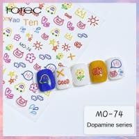 ราคา Horec Summer Dopamine Nail Stickers Graffiti Cute Lines Love Smiley Face Butterfly Relief Three Dimensional Adhesive Decals (21871880120)