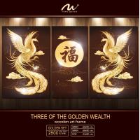 ราคา เซตภาพทองมงคล พร้อมกรอบลอยไม้ 3 กรอบ หงส์ ฮก หงส์ เสริมโชคลาภ วาสนา บารมี (8816973181)