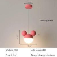 ราคา ใหม่โคมไฟห้องนอนมิกกี้โคมไฟแขวน Led สำหรับเด็กโคมไฟห้องนอนลายการ์ตูนสีชมพูสีดำโคมไฟระย้าห้องนั่งเล่นเรียนรู้ที่ทันสมัยไฟโทนสีอบอุ่นโคมไฟการตกแต่งบ้าน (21484216178)