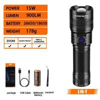ราคา SUREFIRE Powerful LED Flashlight LED Lamp Beads Waterproof Zoomable 5 Lighting Modes Multi function USB Charging Torch Lantern (20682369793)