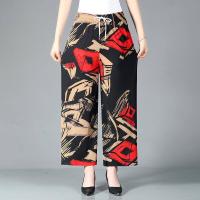 ราคา มีไซส์ใหญ่ Plus Size Womens Summer Thin Print Wide Leg Loose Pants High Waist Floral Trousers (18566717620)