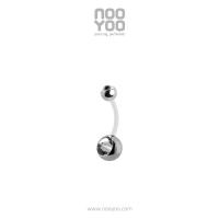 ราคา NooYoo จิวสะดือสำหรับผิวแพ้ง่าย BIOPLAST Titanium Crystal Banana Surgical Steel (21532115876)