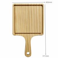 ราคา PointCafe ถาดพิซซ่า ไม้ยางพารา มีด้ามจับ ขนาด 8 x8 กลม สี่เหลี่ยม B038 (21342916407)