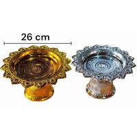 ราคา พานเงิน พานทอง พานสีทอง พานสีเงิน คุณภาพดี พาน พานโตก สีเงิน ทอง พลาสติก ขนาด12 28 cm (19878793973)