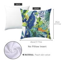 ราคา ฝาครอบหมอนอิงพิมพ์ลายดอกไม้และนกสีน้ำสีฟ้าสีเขียวขนาด45X45ซม ปลอกหมอนตกแต่งบ้านปลอกหมอนโซฟาเบาะรถยนต์ (21909673529)