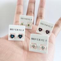 ราคา ต่างหูเงินแท้ heart earrings 92 5 หัวใจ (19383074876)