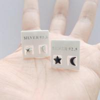 ราคา ต่างหูเงินแท้ star moon earrings 92 5 ดาวนูน พระจันทร์เสี้ยวนูน (19383152437)