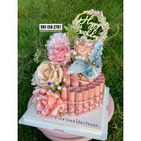 ราคา เค้ก2ชั้น เค้กเงินไฮโซ3มิติ 730ส่งฟรี ดอกไม้ ปรับโทนสีได้ มีไฟ แจ้งปรับได้ (21542160786)