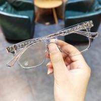 ราคา Chrome Hearts แว่นตาอ่านหนังสือสำหรับผู้ชายผู้หญิงป้องกันแสงสีฟ้าสำนักงานแว่นตา Pelindung Mata แว่นตาอ่านหนังสือ (21898555218)