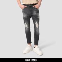 ราคา DAVIE JONES กางเกงยีนส์ Slim Tapered Fit Jeans NG0002 สีดำ (21407136670)
