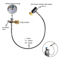 ราคา สายถ่ายก๊าซ CO2 ข้อต่อ CGA 320 to TR21 4 สำหรับถ่ายก๊าซระหว่างถังใหญ่ใส่ถัง Co2 โซดาสตรีม หรือ งานอื่น (21544900034)
