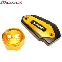 ราคา สำหรับ KAWASAKI Z900 Z650 Z800 ER6N ER6F NINJA 650 VERSYS 650 Vulcan s 650 ZX25R รถจักรยานยนต์ CNC ด้านหน้าและด้านหลังเบรคของเหลวอ่างเก็บน้ำฝาสูบหมวกถุงเท้าป้องกัน (7598370041)