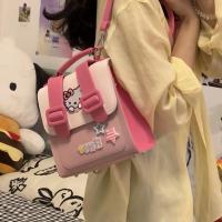 ราคา HelloKitty กระเป๋าเป้สะพายหลังลายการ์ตูนผู้หญิงกระเป๋าสี่เหลี่ยมกระเป๋าสะพายหวานแหววสะพายข้างน่ารักหนัง PU (21529260247)