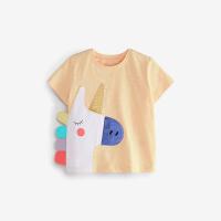 ราคา เสื้อยืดเด็ก Kemeja Kartun 100 ผ้าฝ้ายคอกลมน่ารักเด็กผู้หญิงยอดยูนิคอร์น (19768843660)
