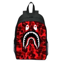 ราคา พิมพ์ปากขนาดใหญ่ Graffiti กระเป๋านักเรียนการ์ตูนฉลามกระเป๋าเด็กการ์ตูนกระเป๋า (21155701038)