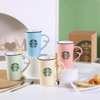 ราคา พร้อมส่ง แก้ว แก้วน้ำ 420ml ถ้วยกาแฟสตาร์บัค ถ้วยกาแฟร้อน แก้วชงกาแฟพร้อมช้อนสแตนเลส ช้อนกาแฟ ราคาถูก แก้วเซรามิคลายการ์ตูน (22067210633)