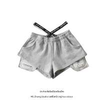 ราคา กางเกงขาสั้นเอวสูงสำหรับผู้หญิง กางเกงขาสั้นเอวยางยืดทรงหลวมกางเกงอินเทรนด์23ฤดูร้อนแฟชั่นลำลอง (21934613262)