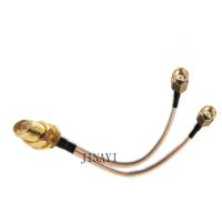 ราคา 1pc RP SMA Female Pin to 2 RP SMA Male Connector RF RG316 Pigtail Y Splitter Extension Cable 10 15 20 30 50cm 1m (19619600807)