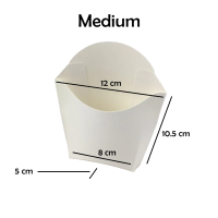 ราคา 50 ใบ กล่องเฟรนฟรายส์ สีขาว กระดาษเกรดอาหาร ใส่เฟรนช์ฟรายส์ อาหารว่าง French Fries Box (22053931373)