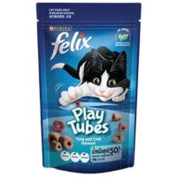 ราคา ขนมแมว Friskies Party Mix ฟริสกี้ส์ ปาร์ตี้ มิกซ์ และ Felix Play Tubes ขนาด 50 60 กรัม (21341465985)