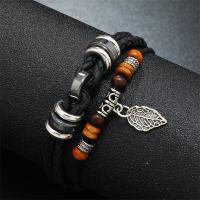 ราคา สร้อยข้อมือหนังถักลายใบไม้ดอกไม้แนวแฟชั่นวินเทจสำหรับผู้ชายผู้หญิงจี้กำไลข้อมือแบบคลาสสิกขายส่ง (21544285407)