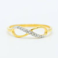 ราคา Happy Jewelry แหวน infinity ความหมายดีๆ ที่ไม่มีที่สิ้นสุด ทองแท้ 9k 37 5 เพชรกุหลาบ SI310 (21804534698)