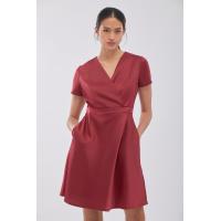ราคา ESPADA เดรสสั้นทรงไขว้ทับ ผู้หญิง สีแดง Short Wrap Dress 01018 (16630196945)