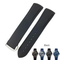 ราคา 18mm 19mm 20mm 21mm 22mm Rubber Silicone Watch Bands For Omega Seamaster 300 speedmaster Strap Seiko Watchband blue black orange (15200988786)